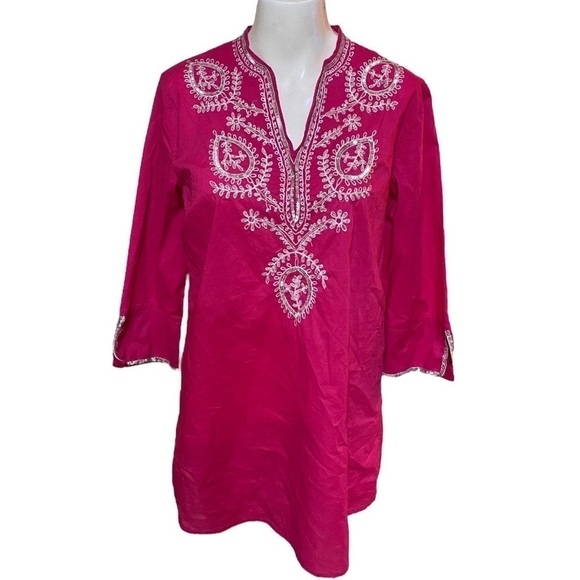 Chico's Tops - Chico's Pink 100% Cotton Blouse Pink Size 1